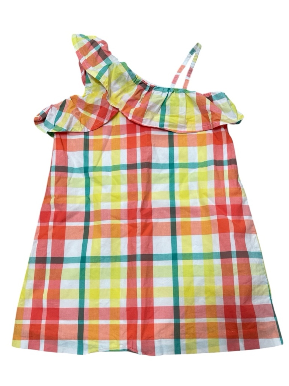 Janie and Jack Multicolor Plaid Ruffle-Shoulder Sundress